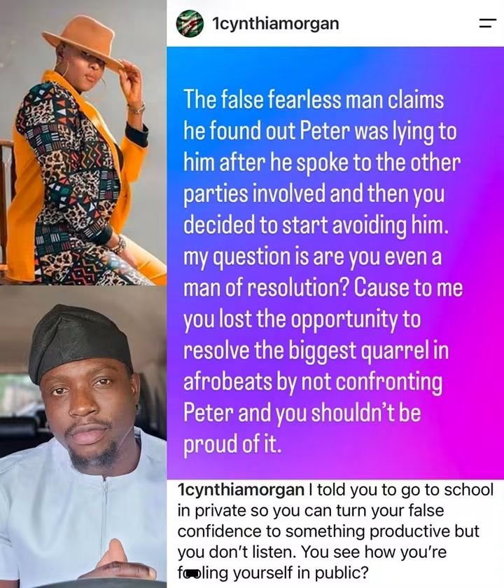 I told you to go to school - Cynthia Morgan tackles VDM 2 I told you to go to school - Cynthia Morgan tackles VDM