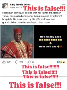 Ogogo is not de.ad, daughter debunks de.ath rumour