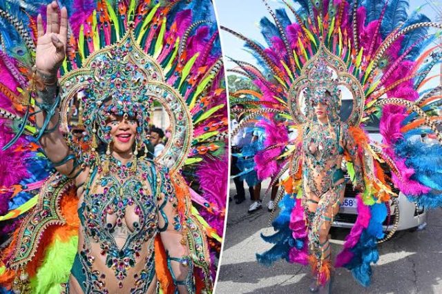 Rihanna stuns in barely-there carnival costume Rihanna stuns in barely-there carnival costume