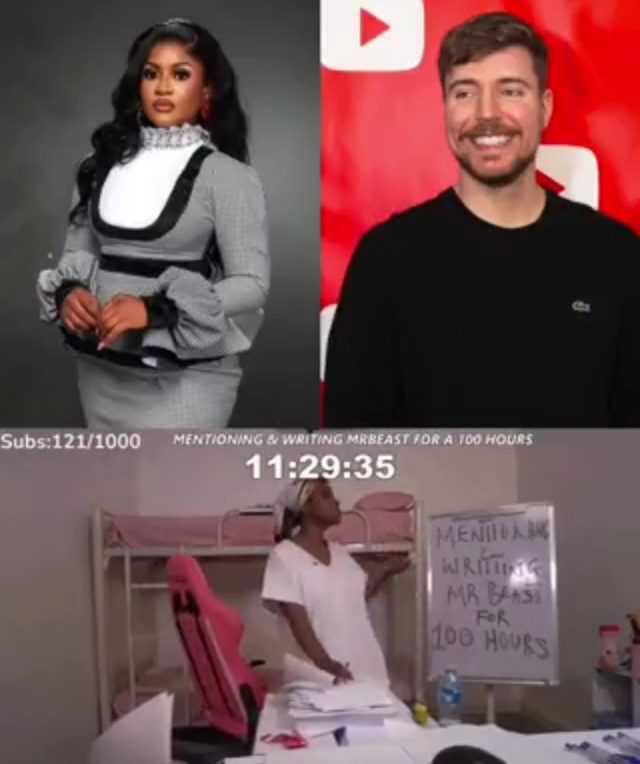 Phyna begins 100-hour Mr Beast challenge