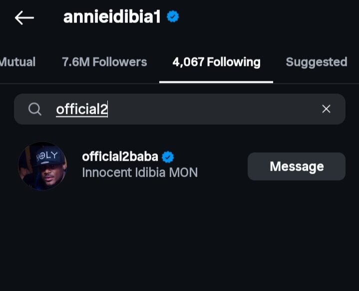 2baba, Annie Macaulay follow each other on IG again 3 2baba, Annie Macaulay follow each other on IG again