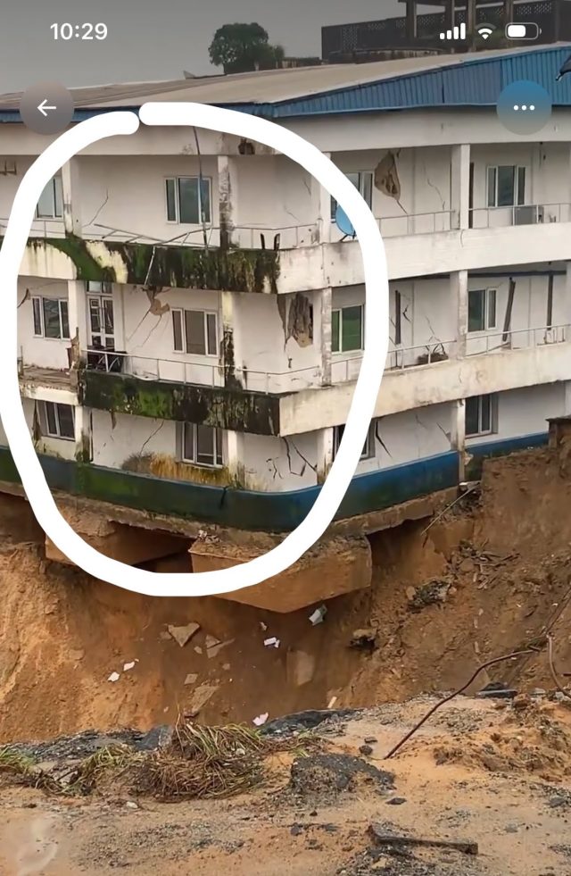 Hospital building partially collapses in Calabar
