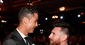 Ronaldo consoles Messi after father’s de.ath Ronaldo consoles Messi after father's de.ath