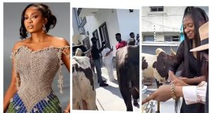Fans surprise May Yul-Edochie with two cows for her birthday