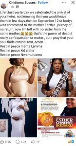 Sad! Woman d!es days after welcoming twins