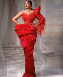 She is pretty! May Yul-Edochie stuns RED 