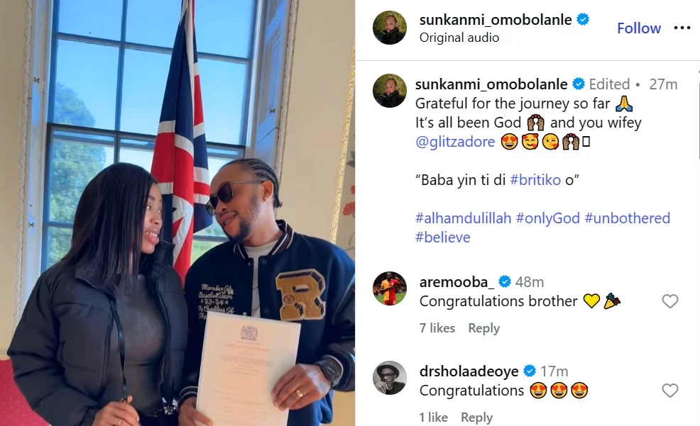 Sunkanmi Omobolanle becomes a British citizen