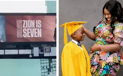Wumi Toriola erects billboard for son @ 7 Wumi Toriola erects billboard for son @ 7